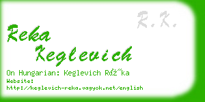 reka keglevich business card